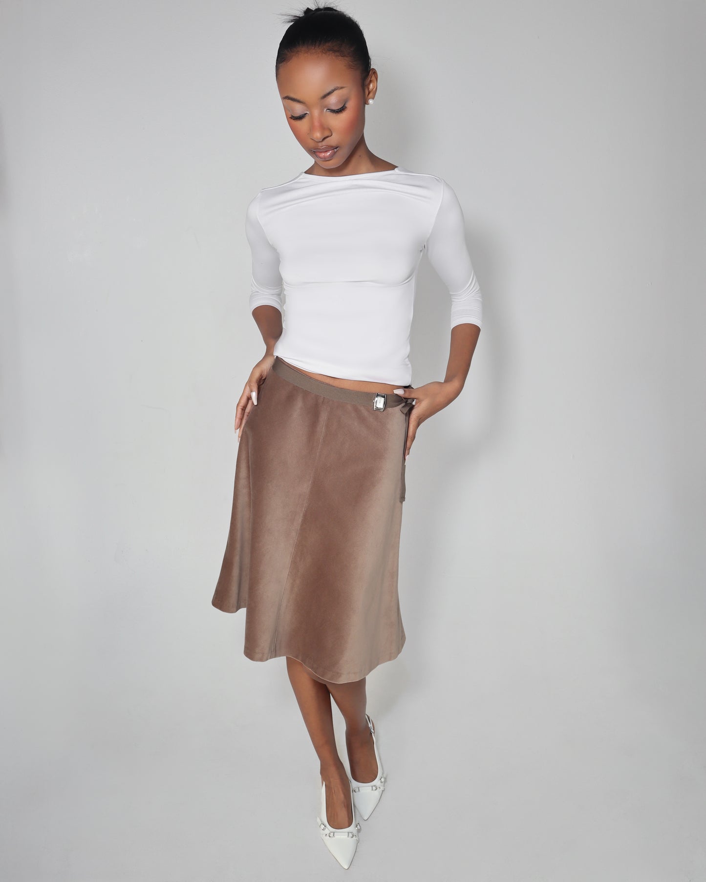 Suede Midi Skirt 1:17